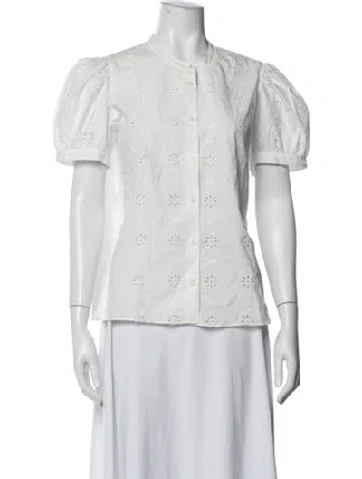 Pre-owned Frame Short Sleeve Blouse In Multi