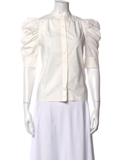 Pre-owned Frame Short Sleeve Blouse In Neutrals