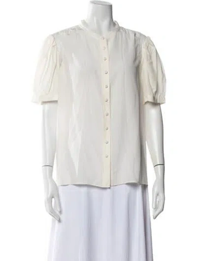Pre-owned Frame Short Sleeve Blouse In Neutrals