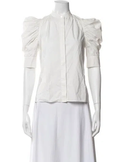 Pre-owned Frame Short Sleeve Blouse In Neutrals