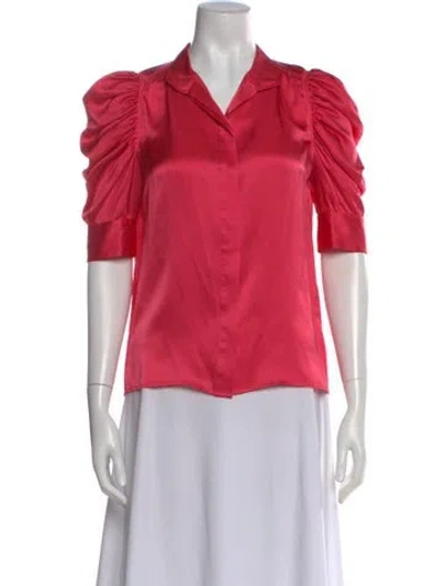 Pre-owned Frame Short Sleeve Blouse In Pink