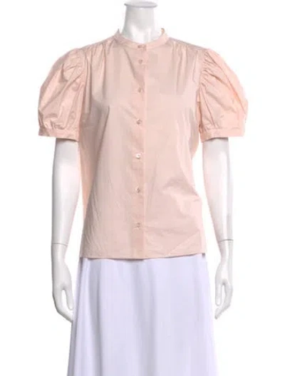 Pre-owned Frame Short Sleeve Blouse In Pink