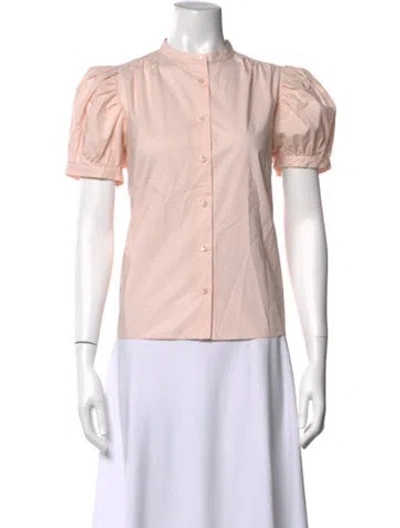 Pre-owned Frame Short Sleeve Blouse In Pink