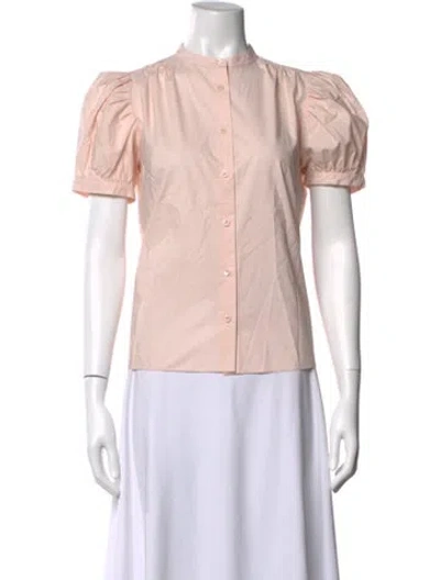 Pre-owned Frame Short Sleeve Blouse In Pink