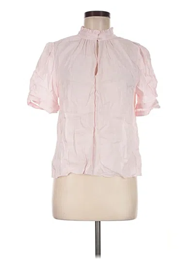 Pre-owned Frame Short Sleeve Blouse In Pink