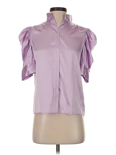 Pre-owned Frame Short Sleeve Blouse In Purple
