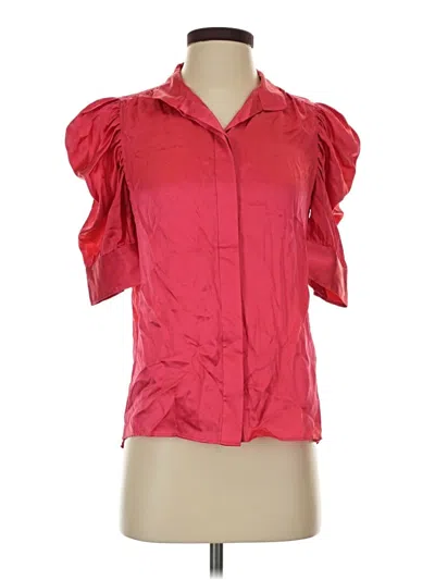 Pre-owned Frame Short Sleeve Blouse In Red