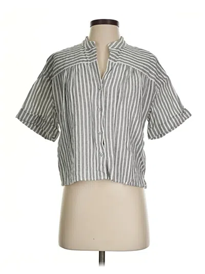 Pre-owned Frame Short Sleeve Blouse In Silver