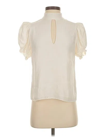 Pre-owned Frame Short Sleeve Blouse In White