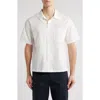 Frame Short Sleeve Button-up Shirt In Natural