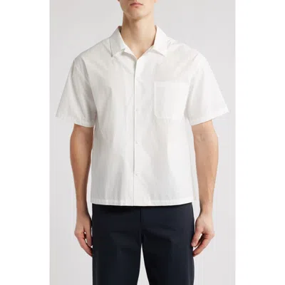 Frame Short Sleeve Button-up Shirt In Natural