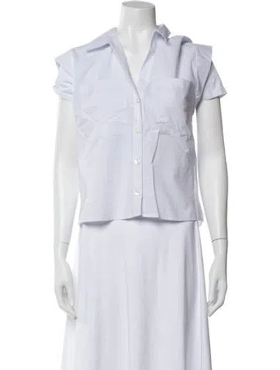 Pre-owned Frame Short Sleeve Button-up Top W/ Tags In Multi