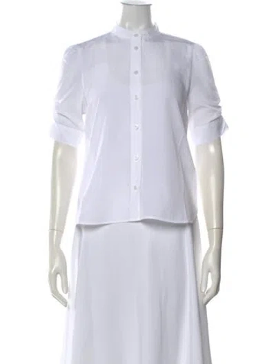 Pre-owned Frame Short Sleeve Button-up Top W/ Tags In White