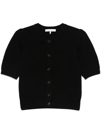 Frame Short-sleeve Cardigan In Schwarz
