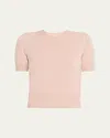 Frame Cashmere Short-sleeve Sweater In Almond Pink
