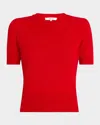 Frame Ruched Sleeve Cashmere Sweater True Red In True Red