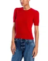 Frame Ruched Sleeve Cashmere Sweater True Red In True Red