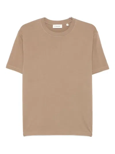 Frame Short-sleeve Crew-neck T-shirt In Brown