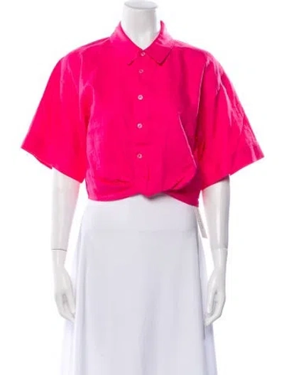 Pre-owned Frame Short Sleeve Crop Top W/ Tags In Pink