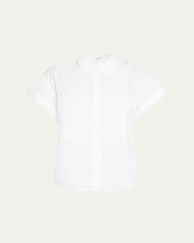 FRAME SHORT-SLEEVE CUFFED BUTTON-FRONT SHIRT