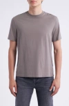 Frame Short Sleeve Light Cotton Tee In Gray