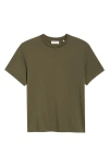 Frame Short Sleeve Light Cotton Tee In Green
