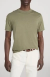 Frame Short Sleeve Light Cotton Tee In Green