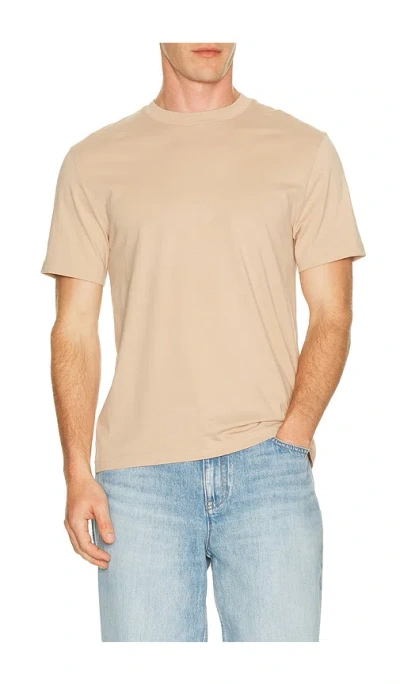 Frame Short Sleeve Light Cotton Tee In Neutral