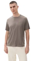 Frame Short Sleeve Light Cotton Tee Smoky Mocha In Brown