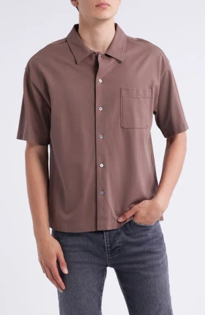 Frame Cotton-piqué Shirt In Brown
