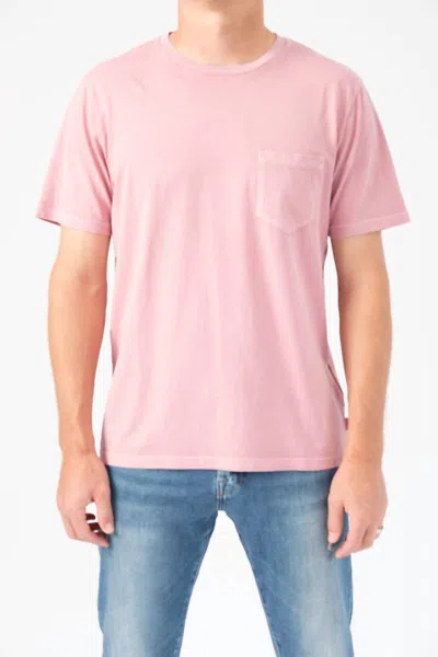 Frame Short Sleeve Pocket Tee In Faded Lilac In Pink