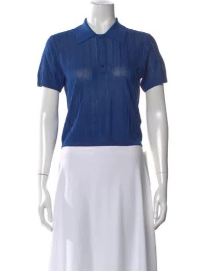 Pre-owned Frame Short Sleeve Polo In Blue