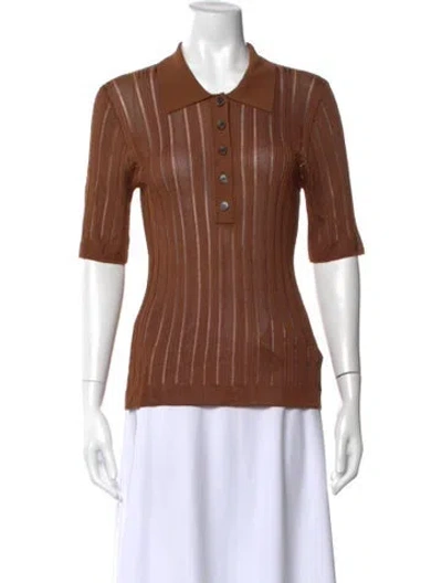 Pre-owned Frame Short Sleeve Polo In Brown