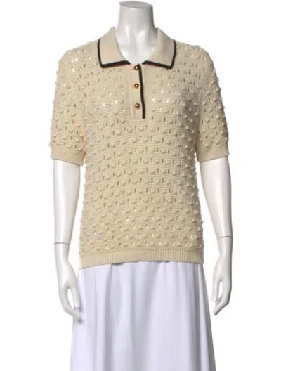 Pre-owned Frame Short Sleeve Polo In Neutrals