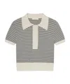 Frame Womens Navy Multi The Graduate Striped Cotton-knit Polo Shirt Xs In Neutral