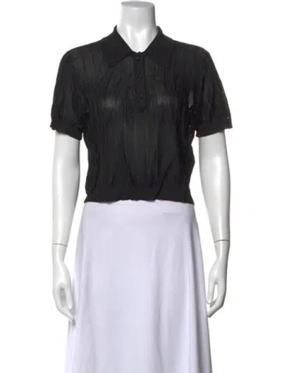 Pre-owned Frame Short Sleeve Polo W/ Tags In Black