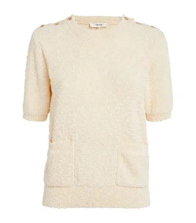 Frame Short-sleeve Sweater In Ivory