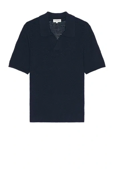 Frame Short Sleeve Jumper Polo In Navy