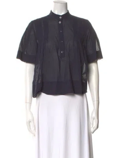 Pre-owned Frame Short Sleeve Top In Black