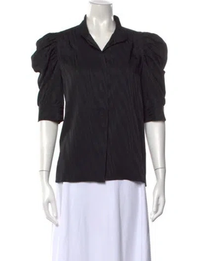 Pre-owned Frame Short Sleeve Top In Black