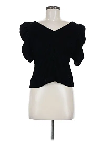 Pre-owned Frame Short Sleeve Top Black Sweetheart Neckline Tops