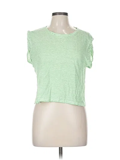 Pre-owned Frame Short Sleeve Top Green Sweetheart Neckline Tops