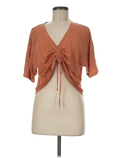 Pre-owned Frame Short Sleeve T-shirt In Brown
