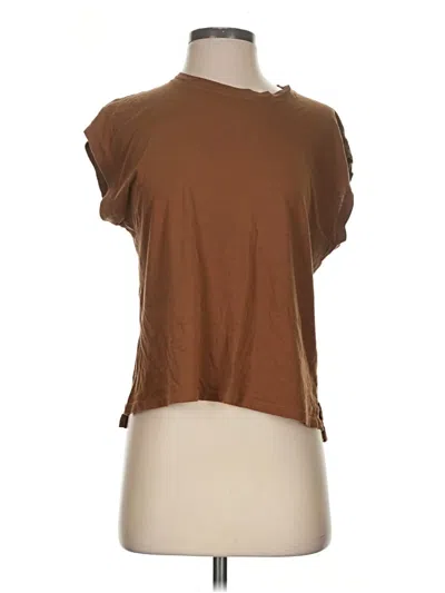 Pre-owned Frame Short Sleeve T-shirt In Brown