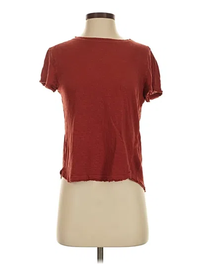 Pre-owned Frame Short Sleeve T-shirt In Burgundy