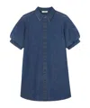 Frame Womens Antonia Play Short-sleeve Denim Midi Dress In Blue