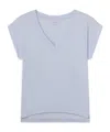 Frame Easy V-neck Tee In Light Blue In Blue