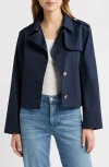 Frame Short Trench Jacket Navy In Blue