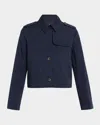 Frame Short Trench Jacket Navy In Blue