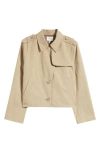 Frame Short Trench Jacket In Khaki
